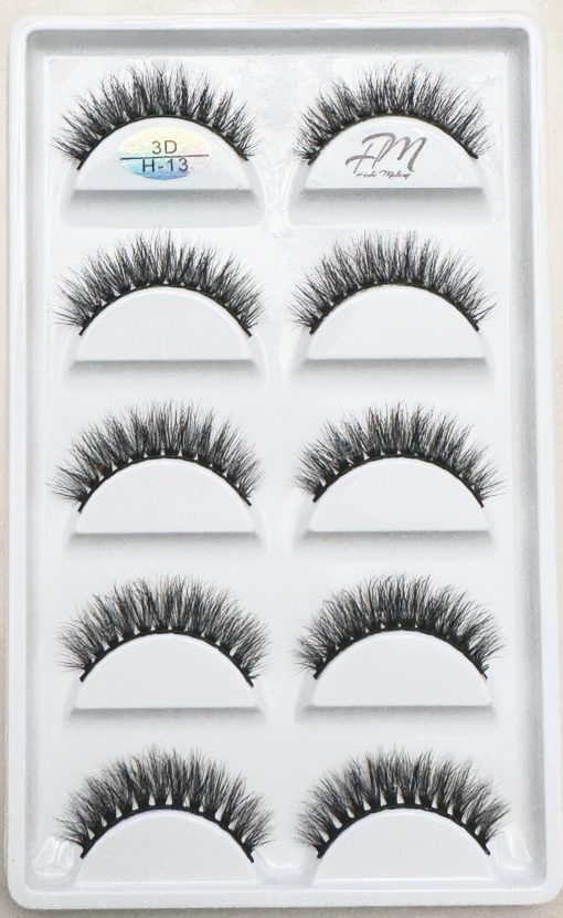 Cartela de Cilios Postiços 5 pares modelo H-13 3D - Hoshi Makeup
