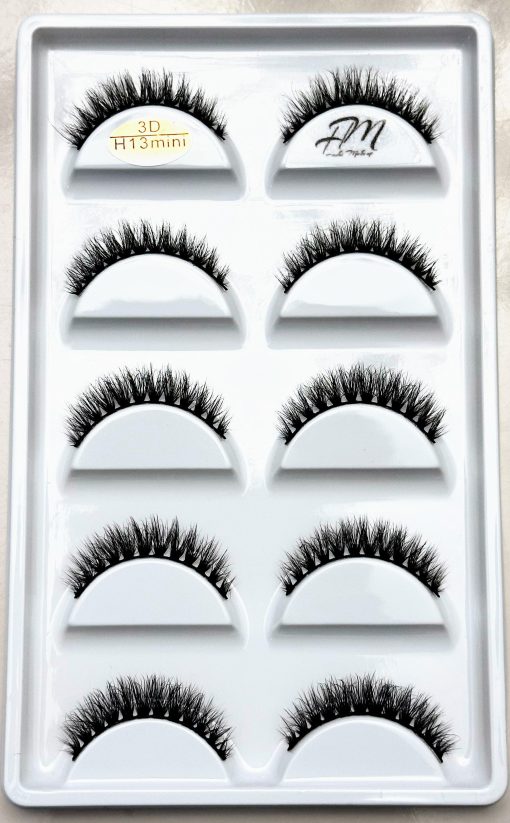 Cartela de Cilios Postiços 5 pares modelo H-13 Min 3D - Hoshi Makeup