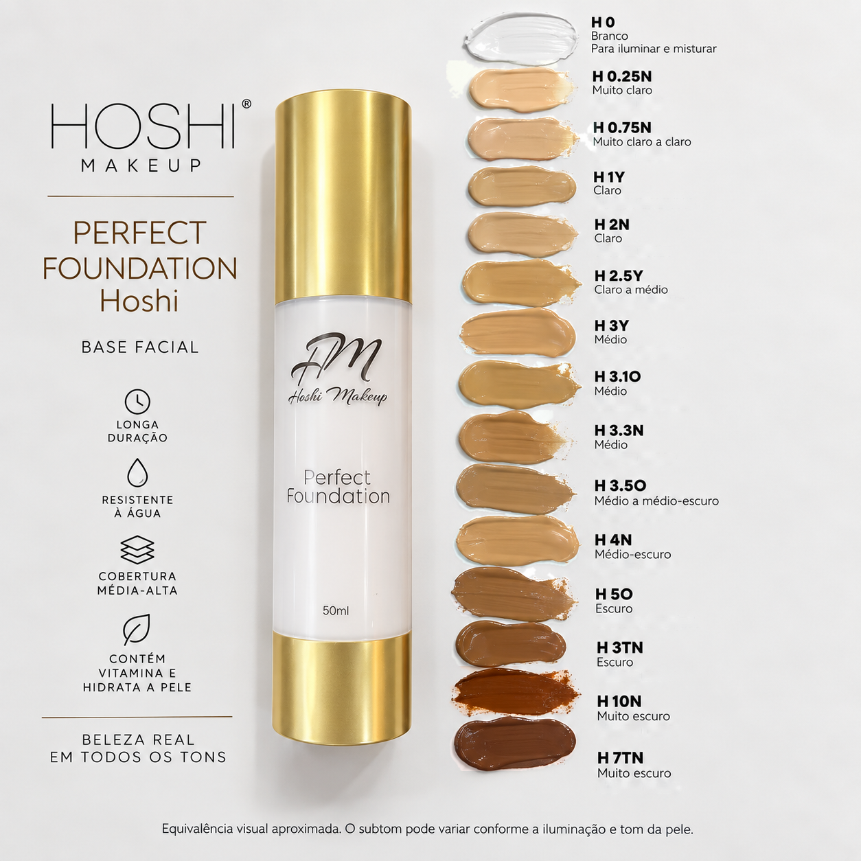 Base Facial Perfect Foudantion H0 50ml Hoshi Makeup